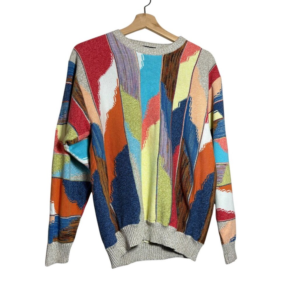 Riscatto Multi Color Mens Crew Neck Vintage Sweater